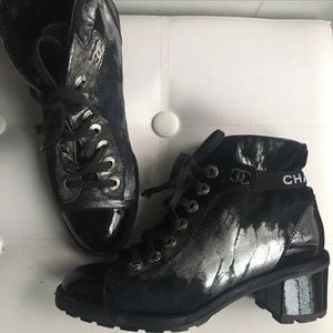 Chanel moto boots